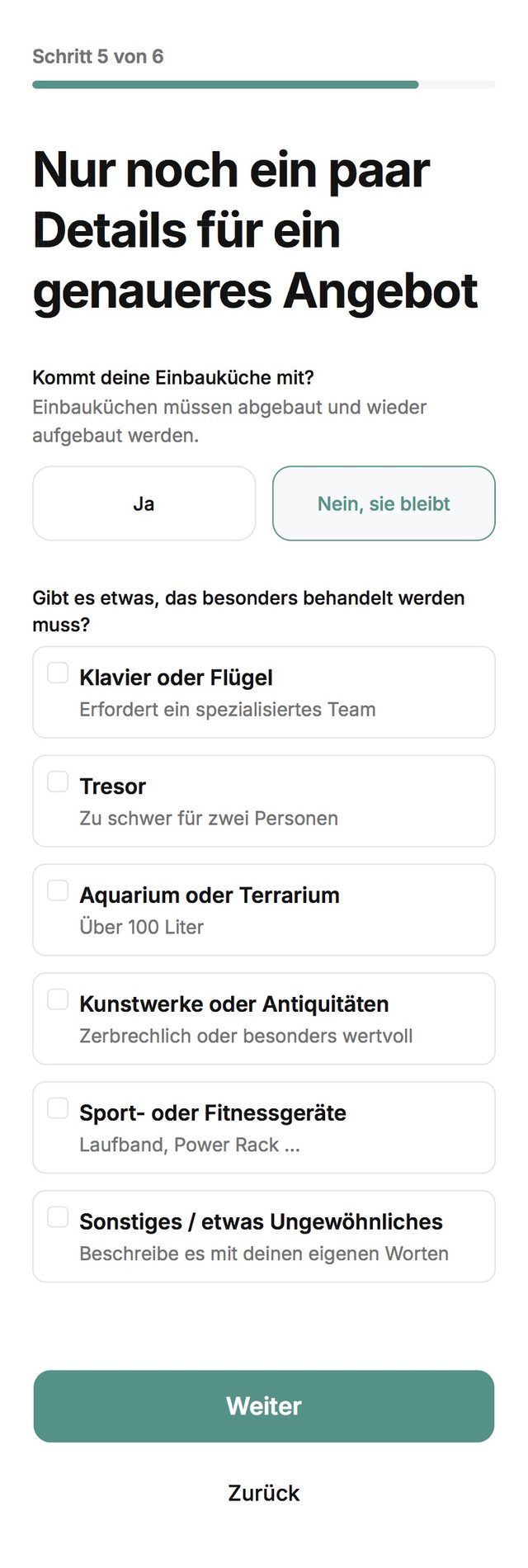 Journey Schritt 5: Einbauküche und Sonderobjekte